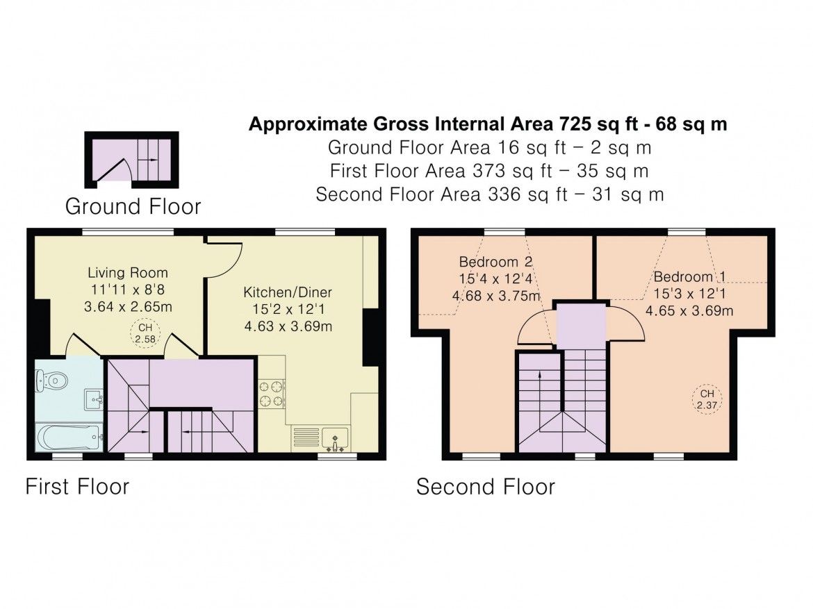 Floorplans For Whytecliffe Road South, Purley, CR8